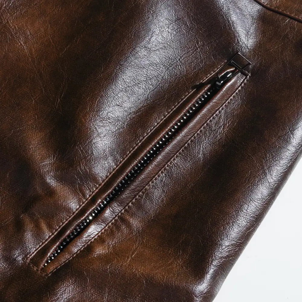 Textured Work Leather Jacket
