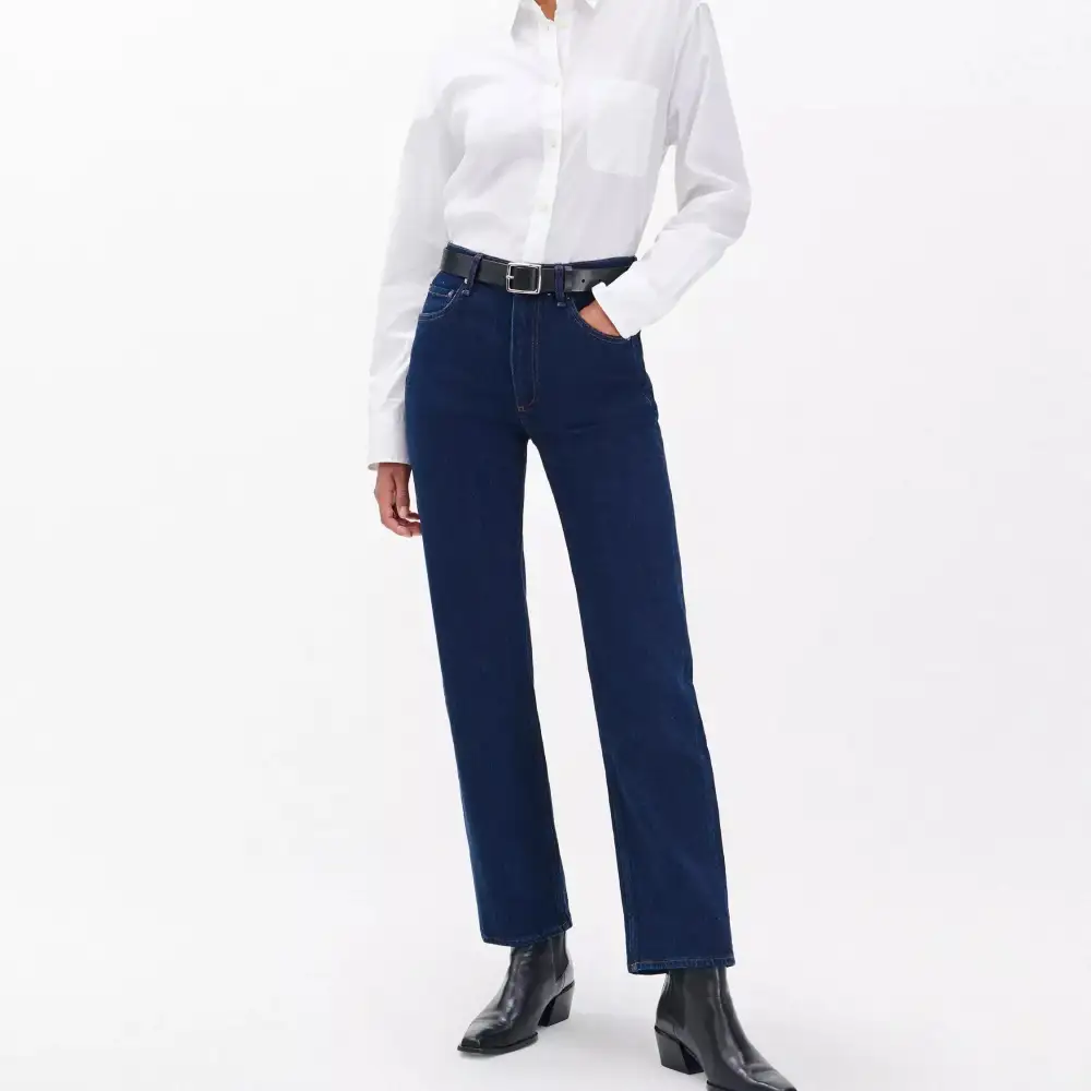 Straight-Leg Cropped Ankle-Length Women's Jeans