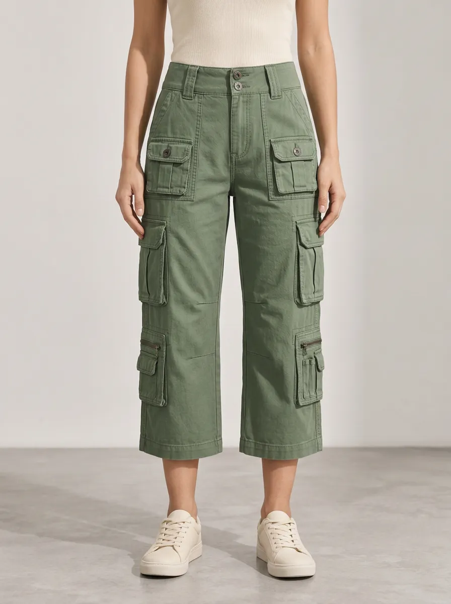 Women's Urban Utility Cargo Multi-Pocket Capri Pants