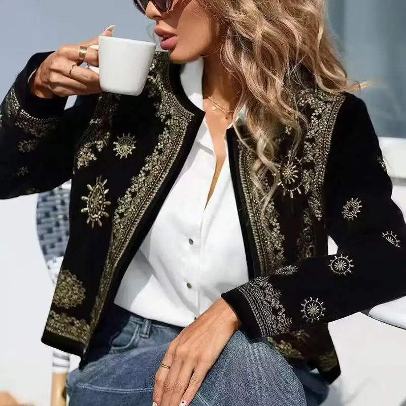 Lightweight Floral-Print Casual Jacket