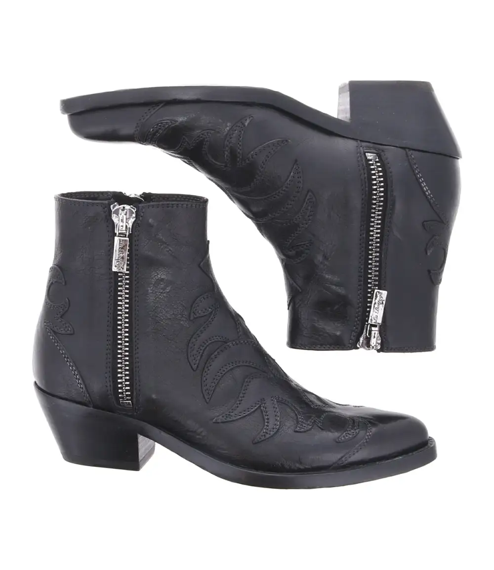 Almond-Toe Side-Zip Western Boots