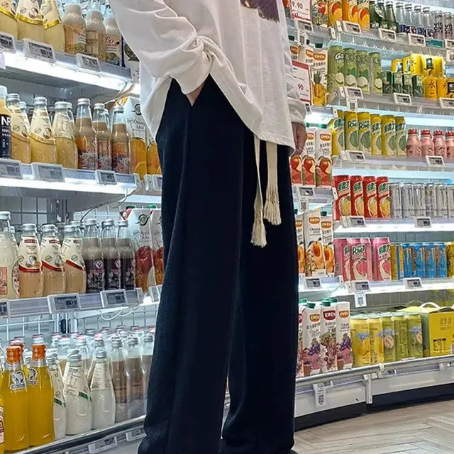 Textured Jacquard Wide-Leg Pants