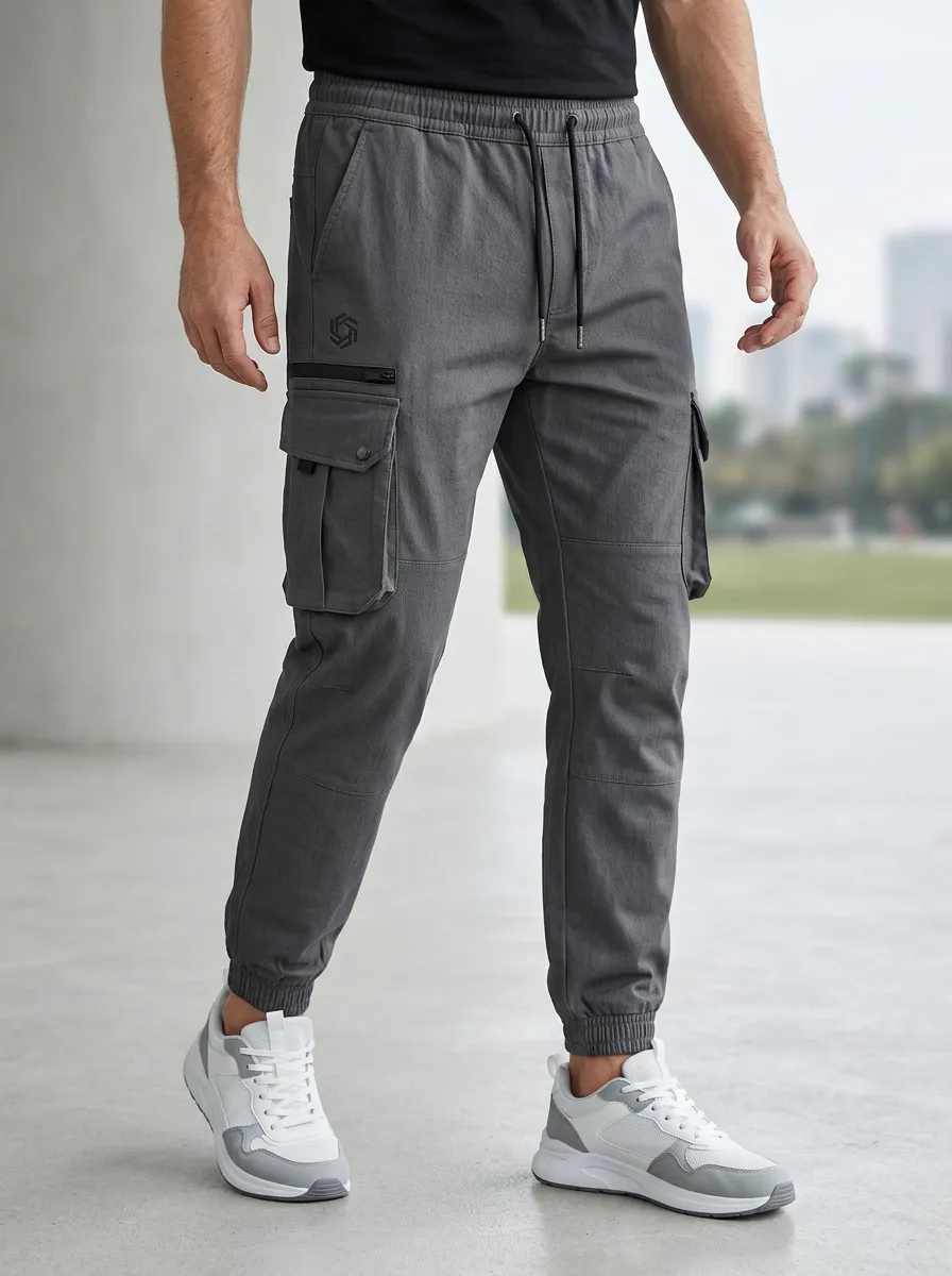 Weekend Geometric Graphic Print Style Men's Cargo Jogger Pants