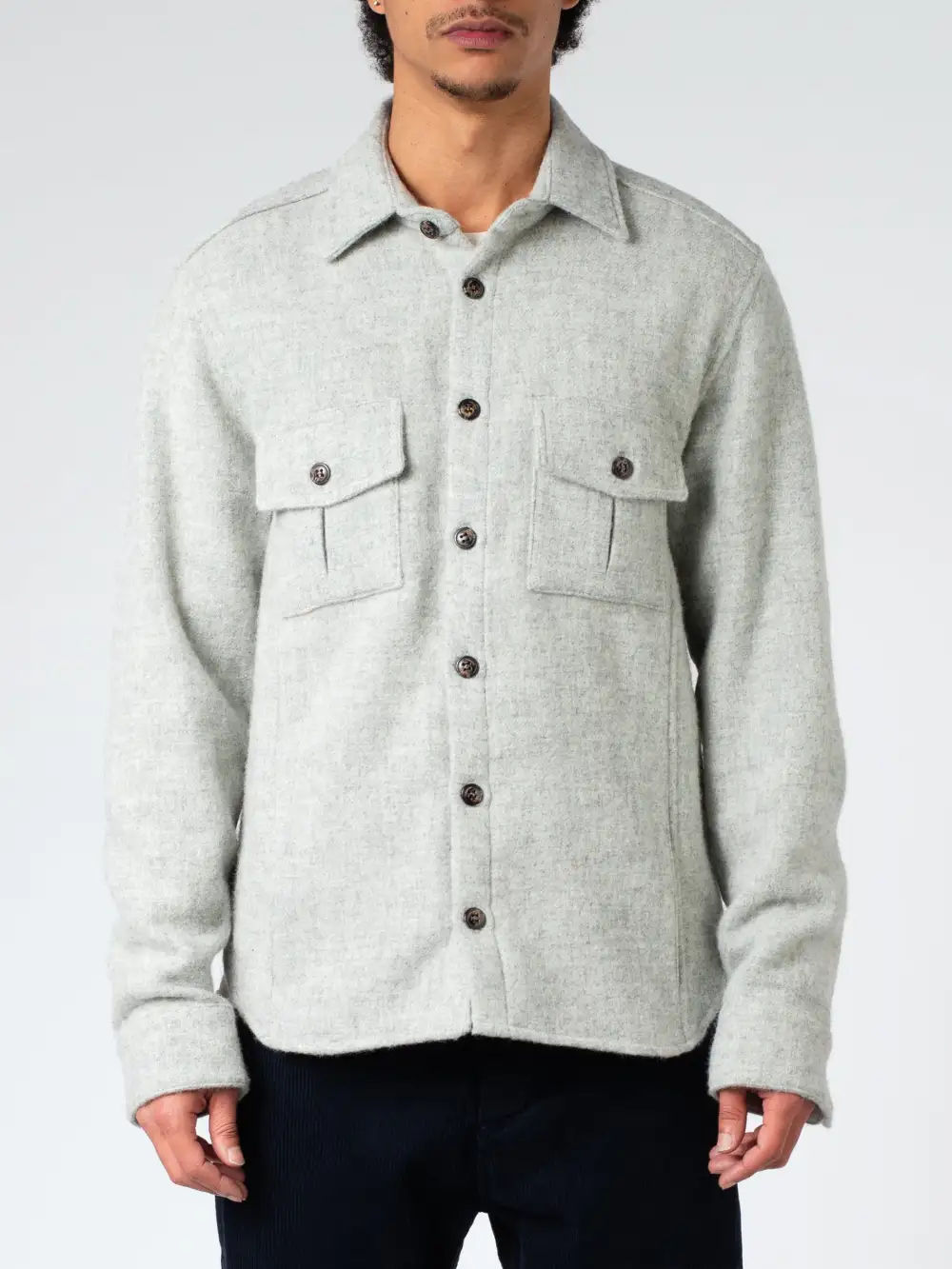 Men's Wool Dual Chest Pocket Shirt