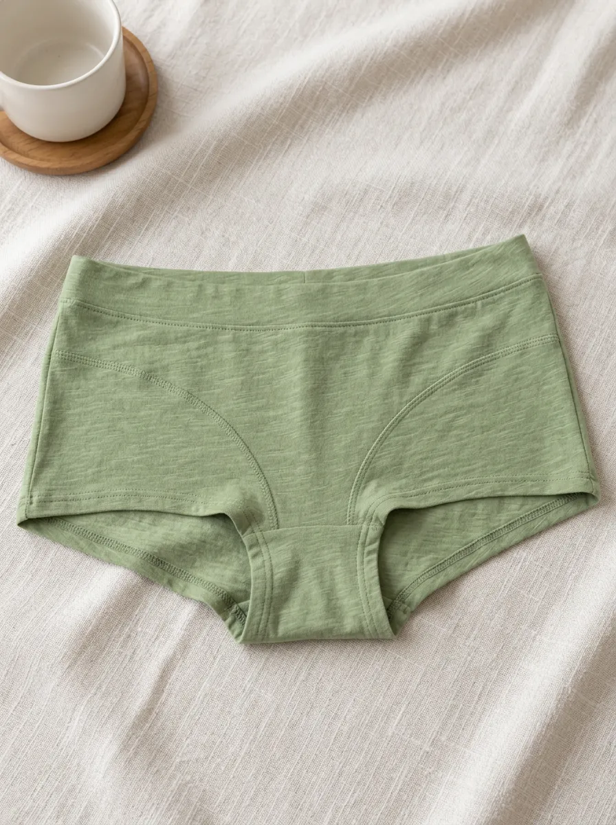 Women's Solid Sage Green Cotton Briefs Underwear