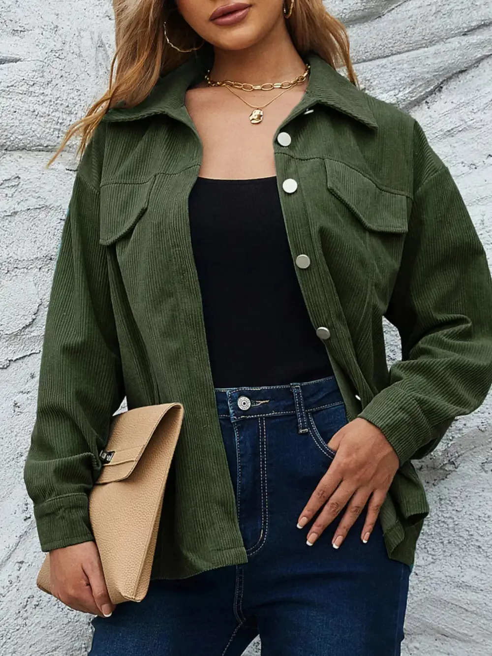 Casual Corduroy Button-down Jacket