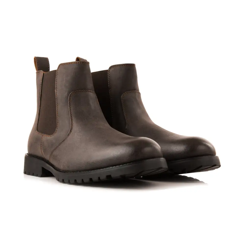Modern Faux-Leather Slip-On Elastic-Side Chelsea Boots