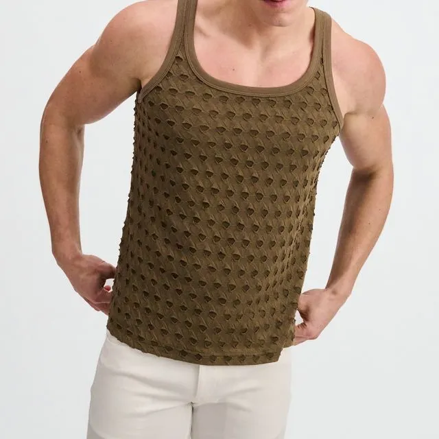 Layered Textured Knit Tank Top