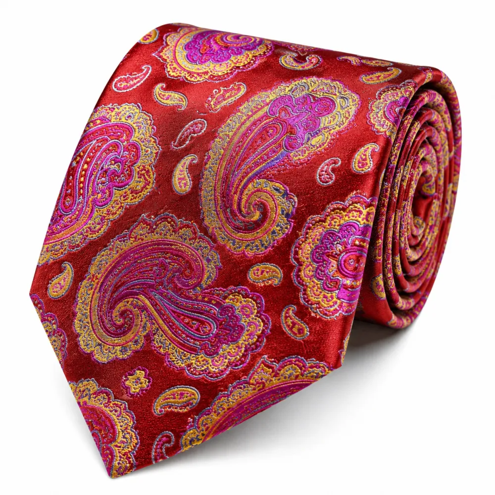Tailored Silk Paisley Men's Necktie Accessory Set