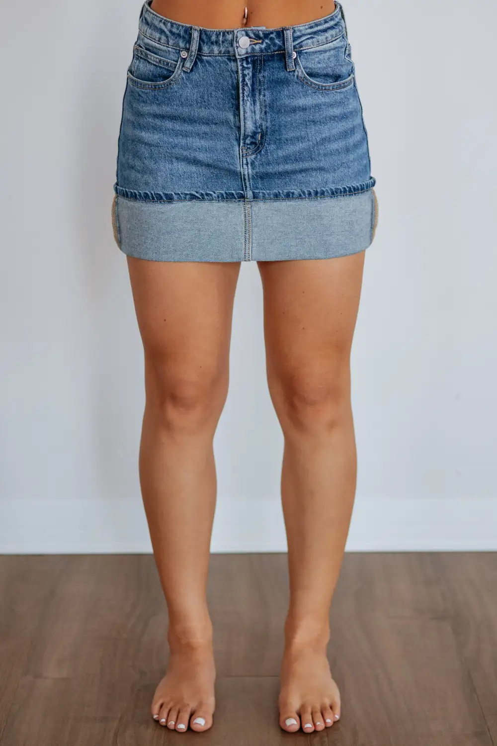 Refined Denim Cotton Mini Skirt