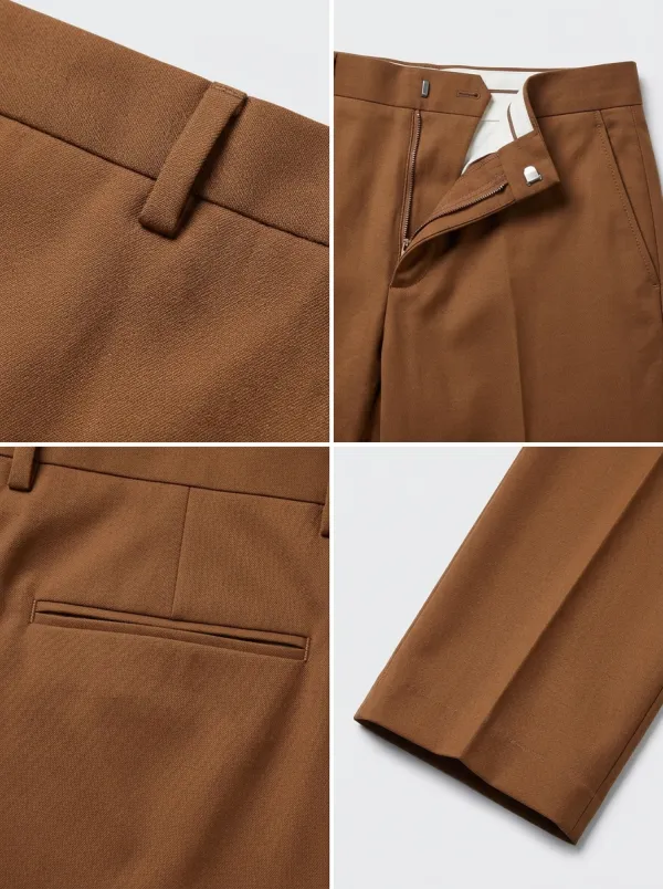 Straight-Leg Men's Tailored Suit Trousers