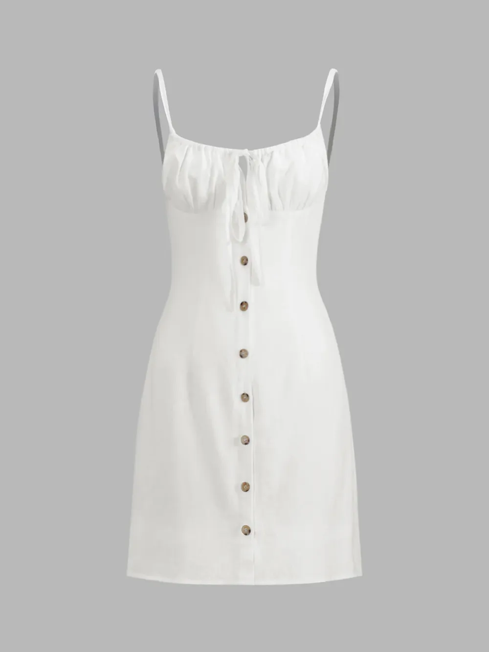 Linen Plain Mini Dress