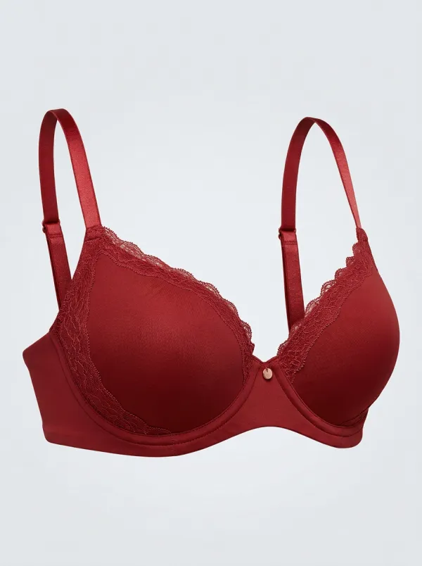 Women's Minimal Underwire Floral-Lace Lace-Trim Bra