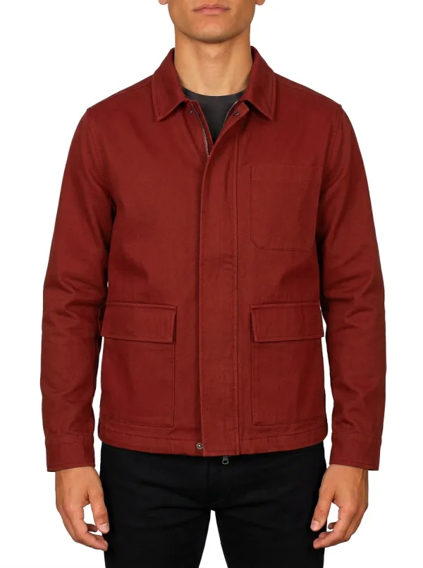 Men's Casual Outdoor Olive Green Utility Cotton Jacket