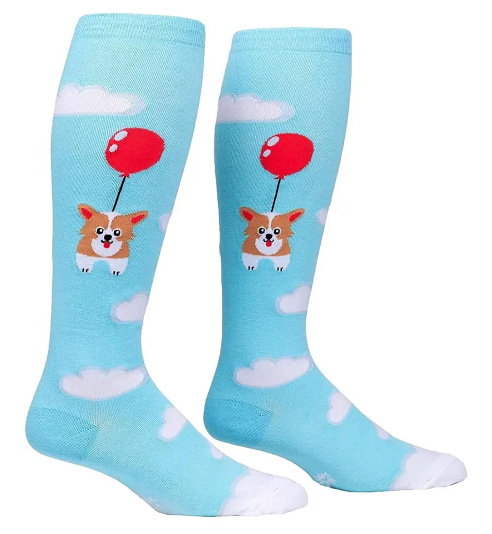 Charming Playful Graphic Stretch Knee-High Socks