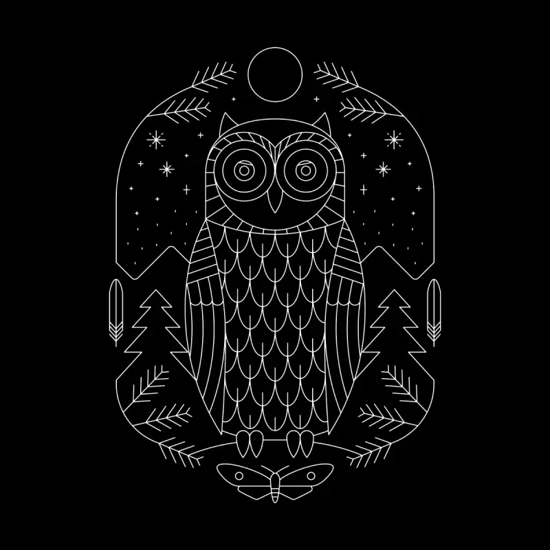 Fashion Slim Fit Owl Pattern Short Sleeves