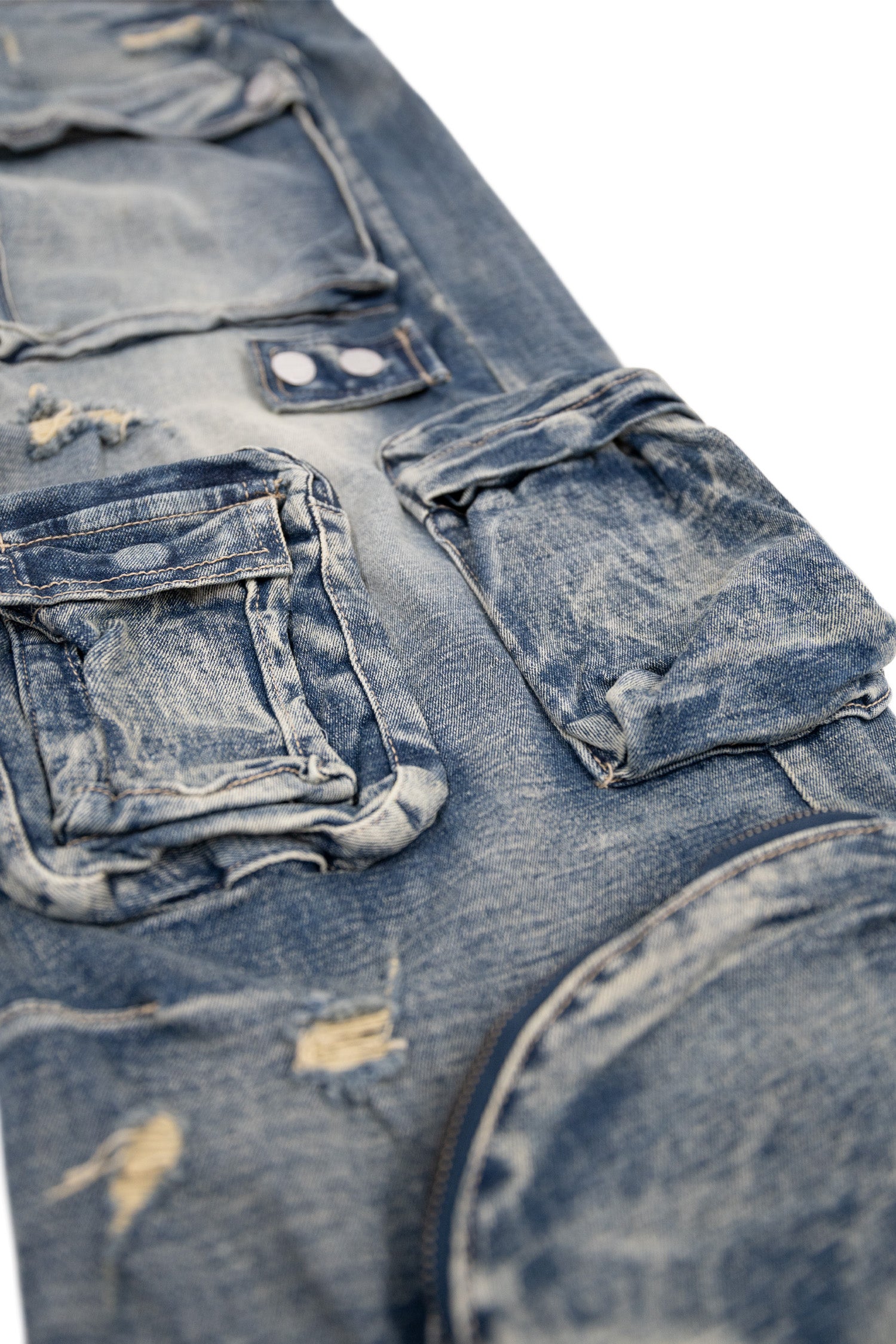 Men's Vintage Multi Cargo Baggy Jeans