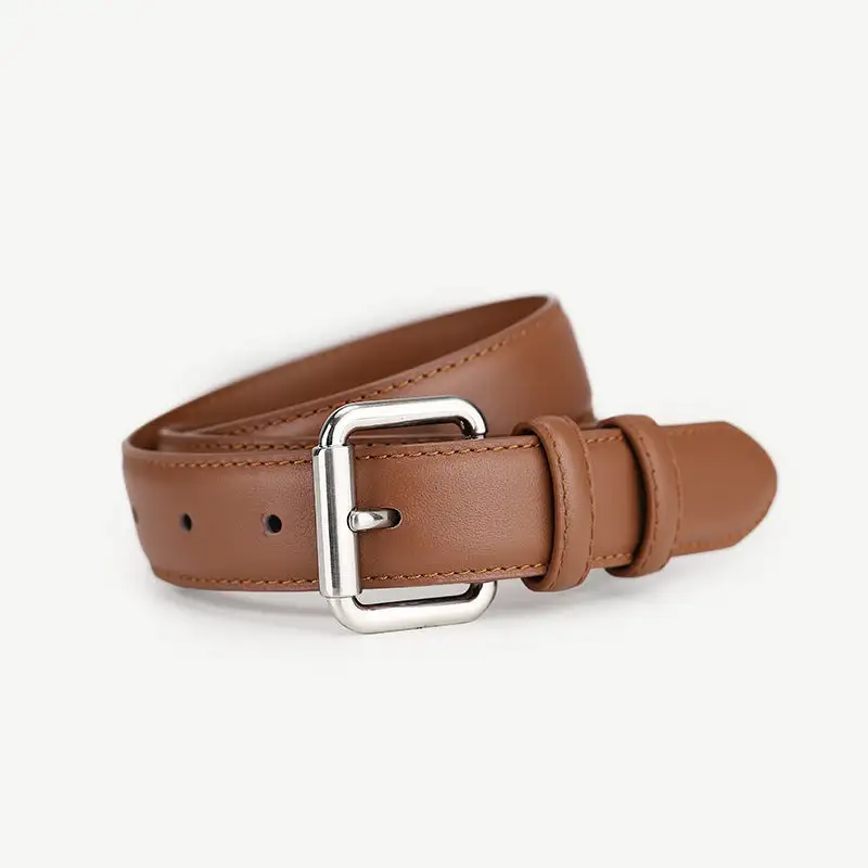 Casual Classic Leather Belt with Buckle