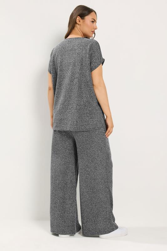 Charcoal Grey Textured Knit Top & Trousers Set detail 1
