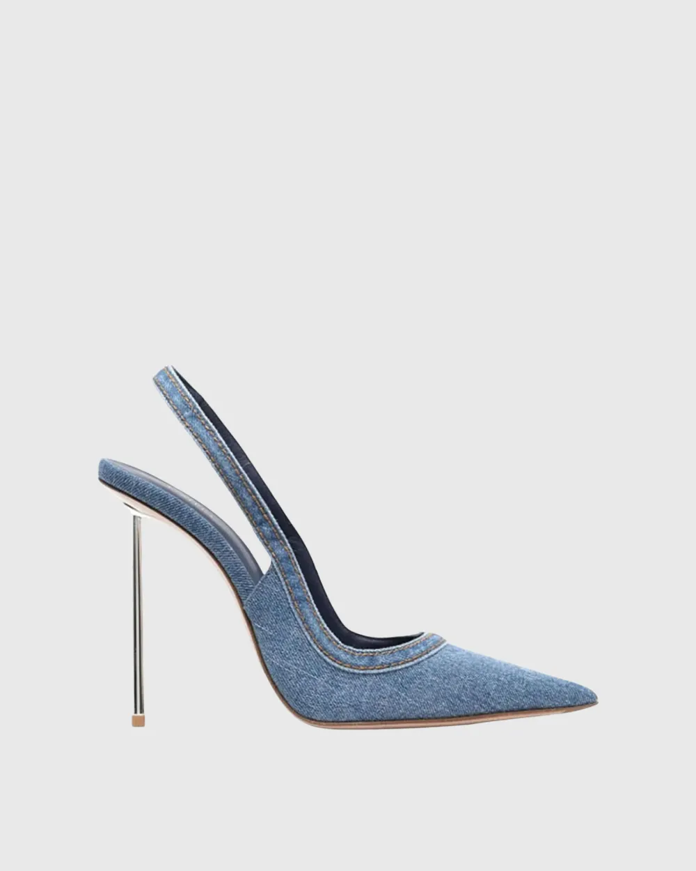 Denim Slingback Steel Heels