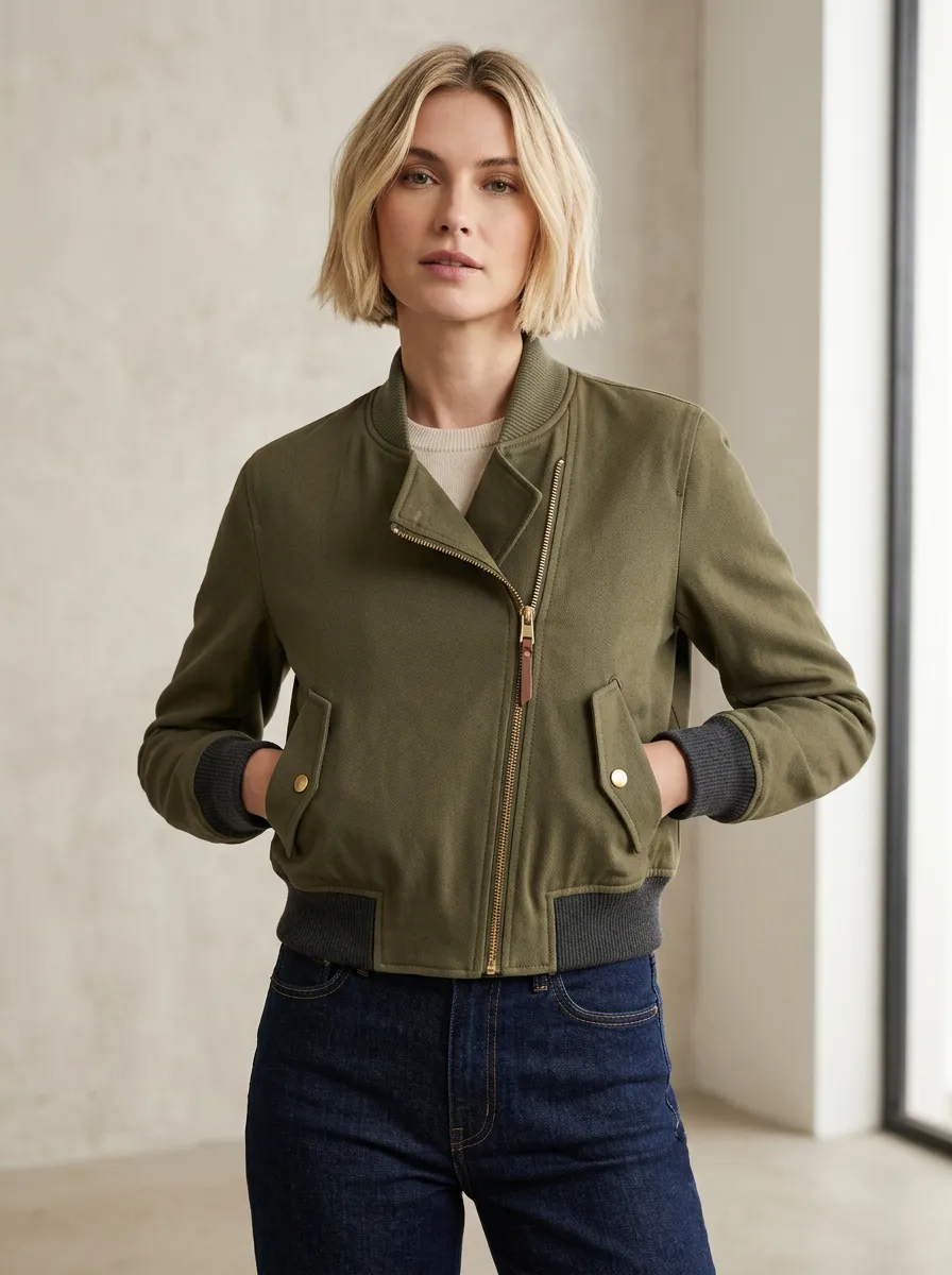 Classic Utility Bomber Women's Casual Jacket
