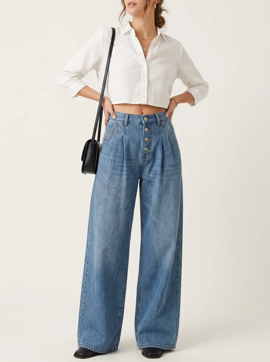 Women's Wide Leg Denim Jeans