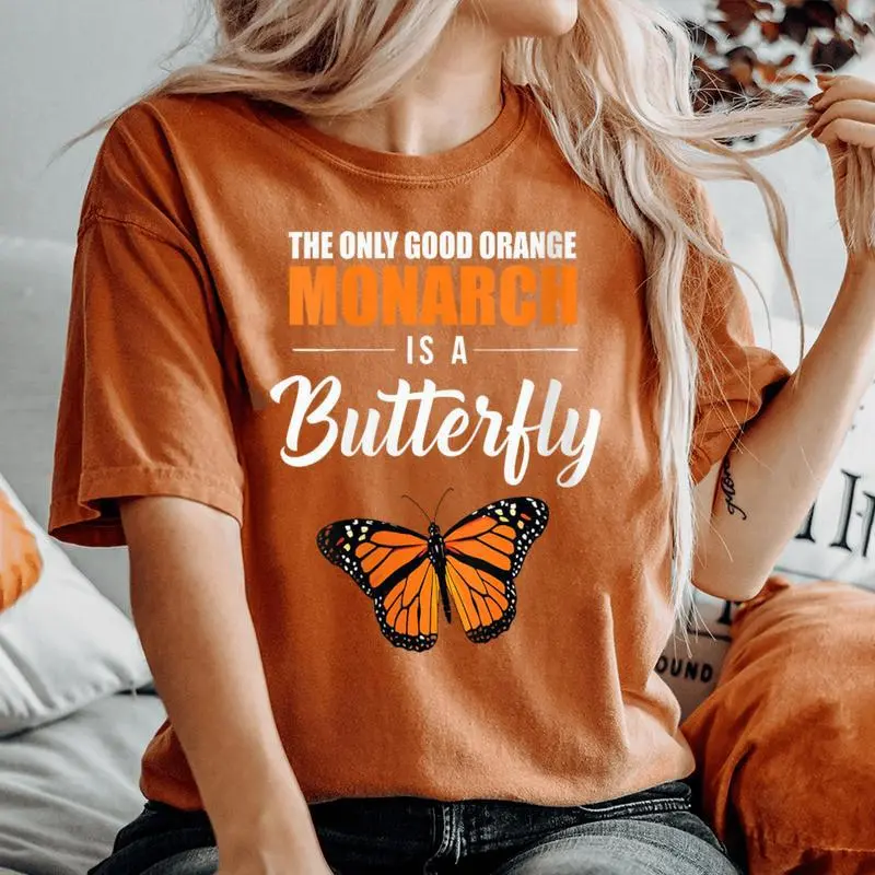 Liberal Quote Good Orange Monarch Butterfly Women's Oversized Comfort T-Shirt
