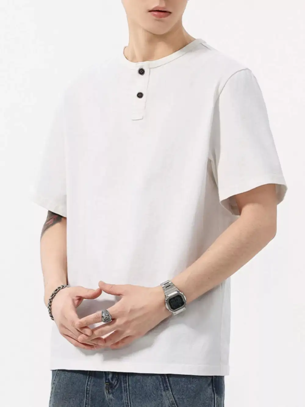 Smooth Round Neck Short Sleeve T-Shirt