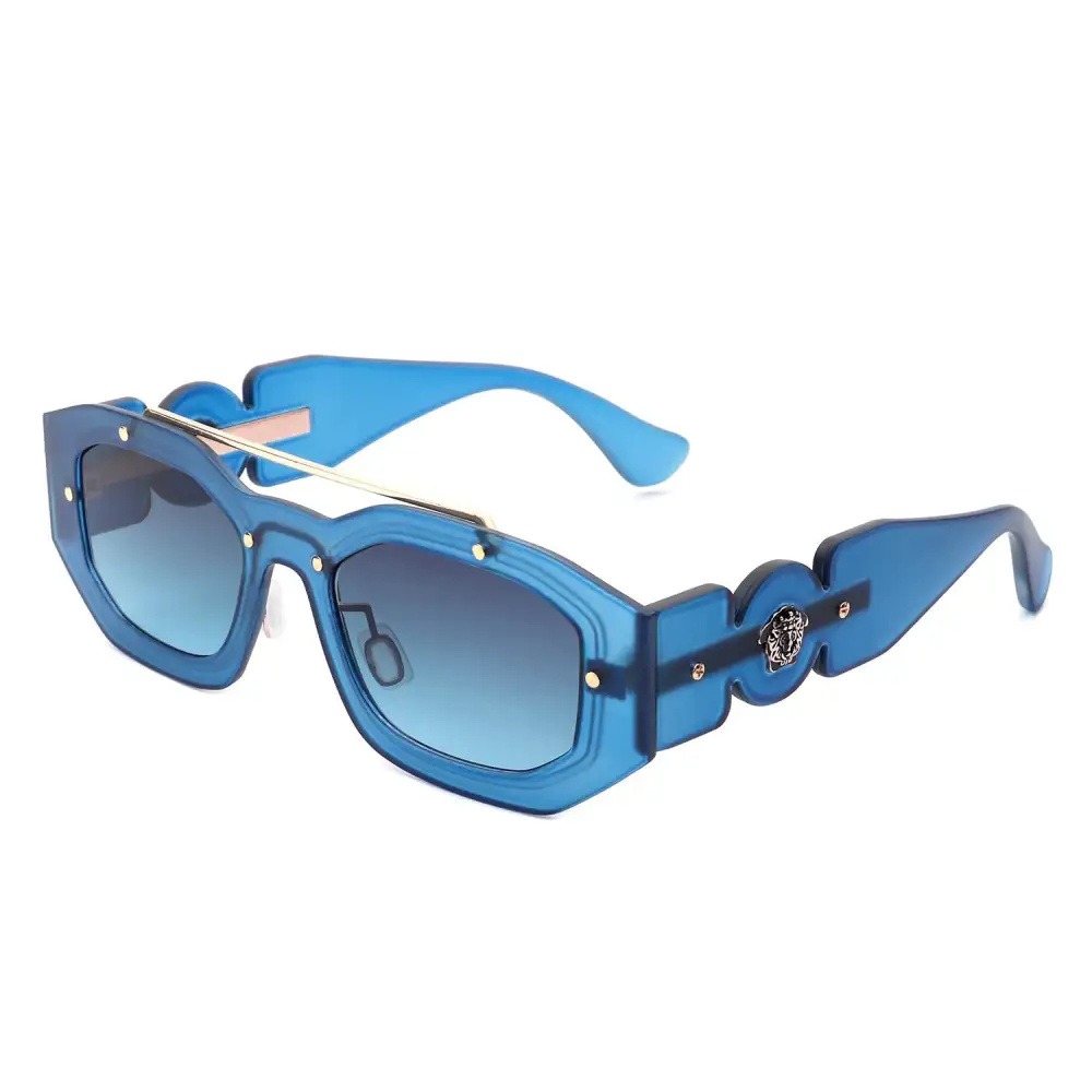 Plush Square Geometric Frame Sunglasses