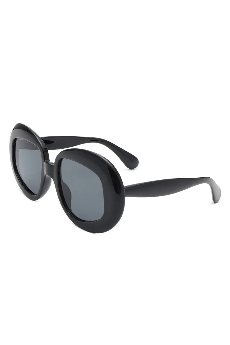Sleek Oval Round Frame Sunglasses