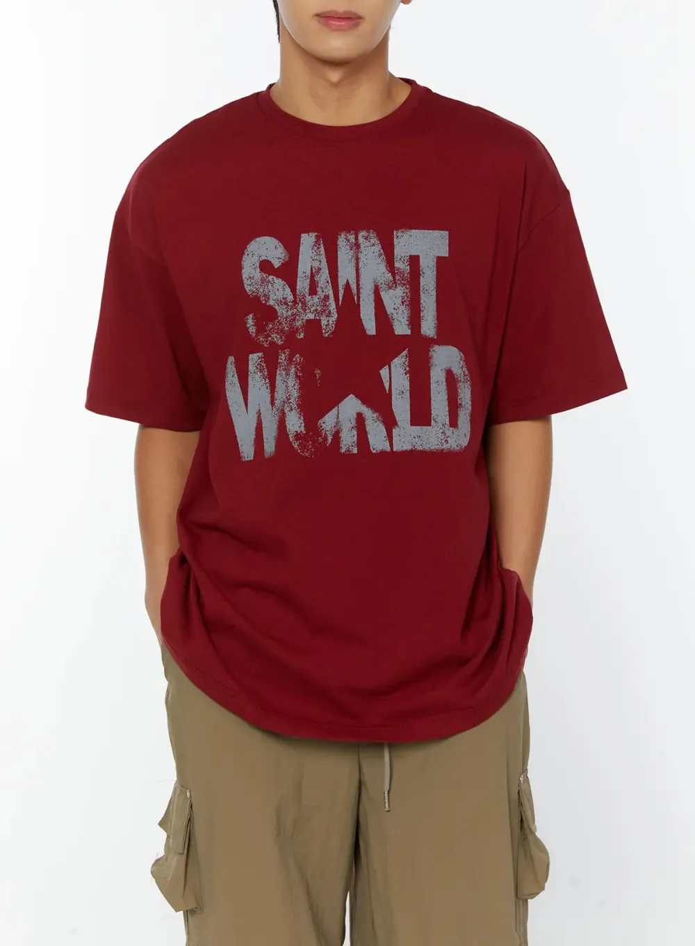 Men's Saint World Lettering Graphic T-Shirt