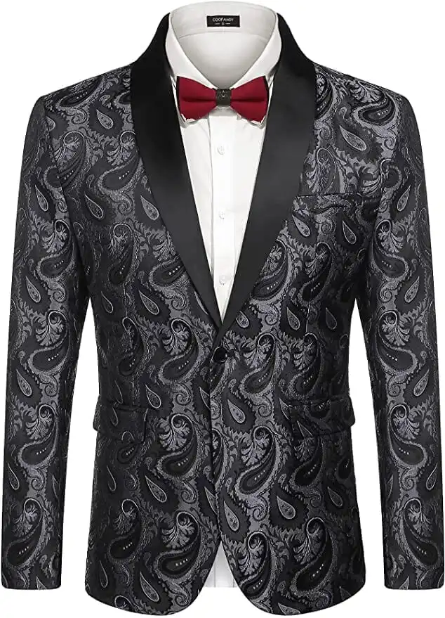 Single Button Floral Blazer Jacket