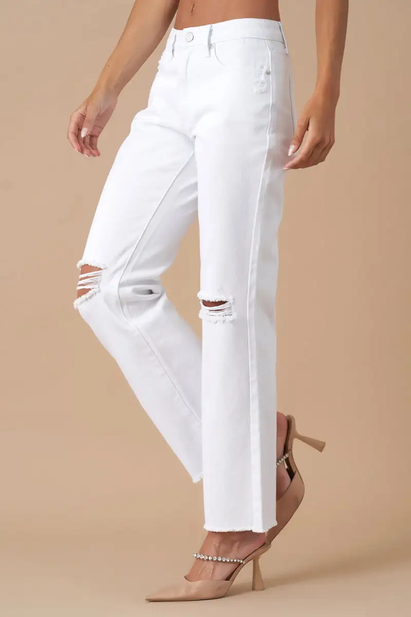 High Rise Slim Straight Relaxed Jeans