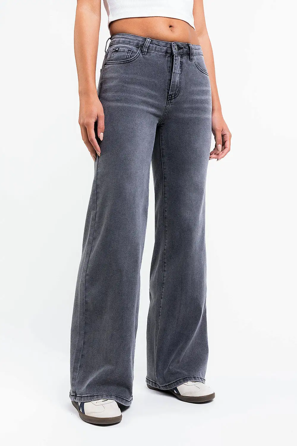 Casual Low Rise Wide Leg Jeans