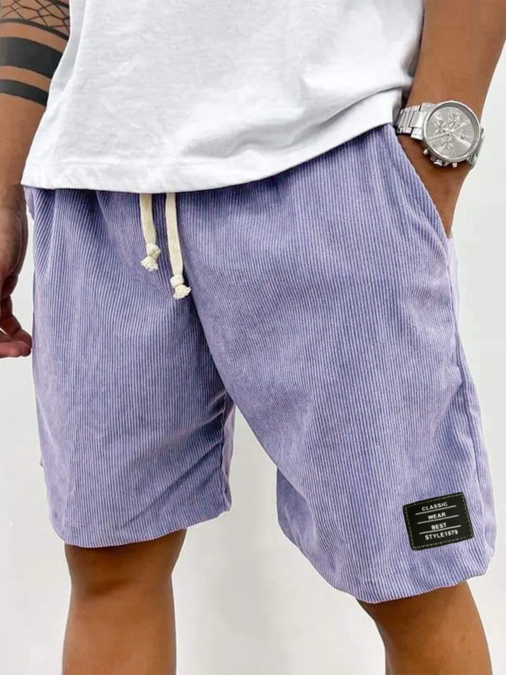 Tailored Corduroy Seamed Detail Shorts