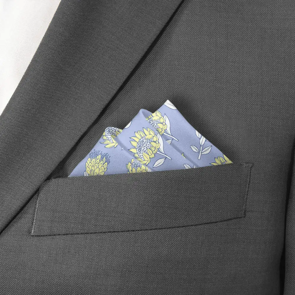 Contemporary Subtle Floral Pocket Square