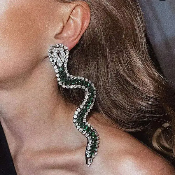 Rhinestone Snake Earrings