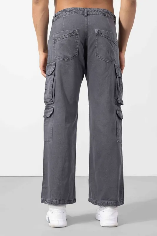 Steel Grey Multi Pocket Cargo Pants