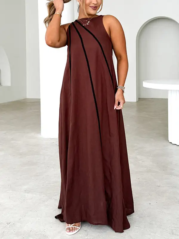 Loose Joint Neck Maxi Dress