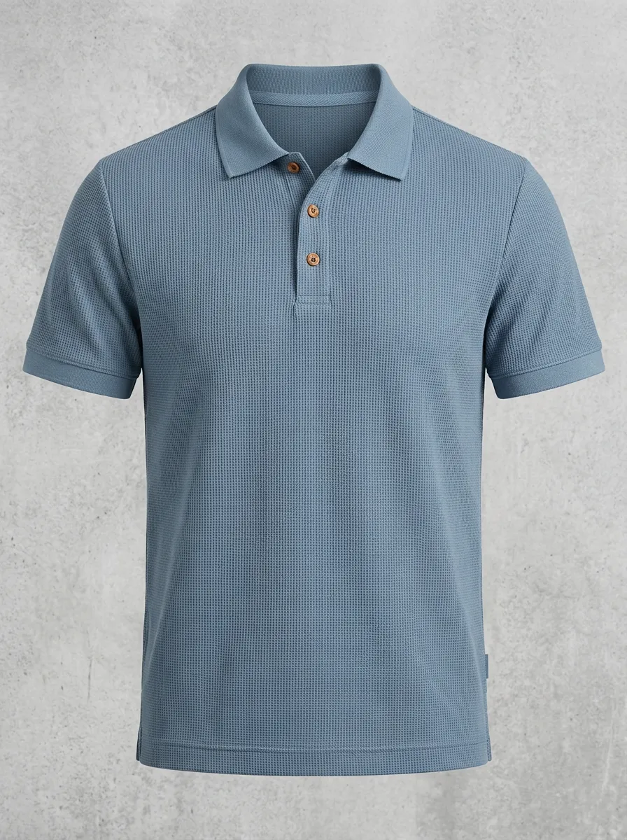Refined Waffle-Knit Men's Polo Shirt