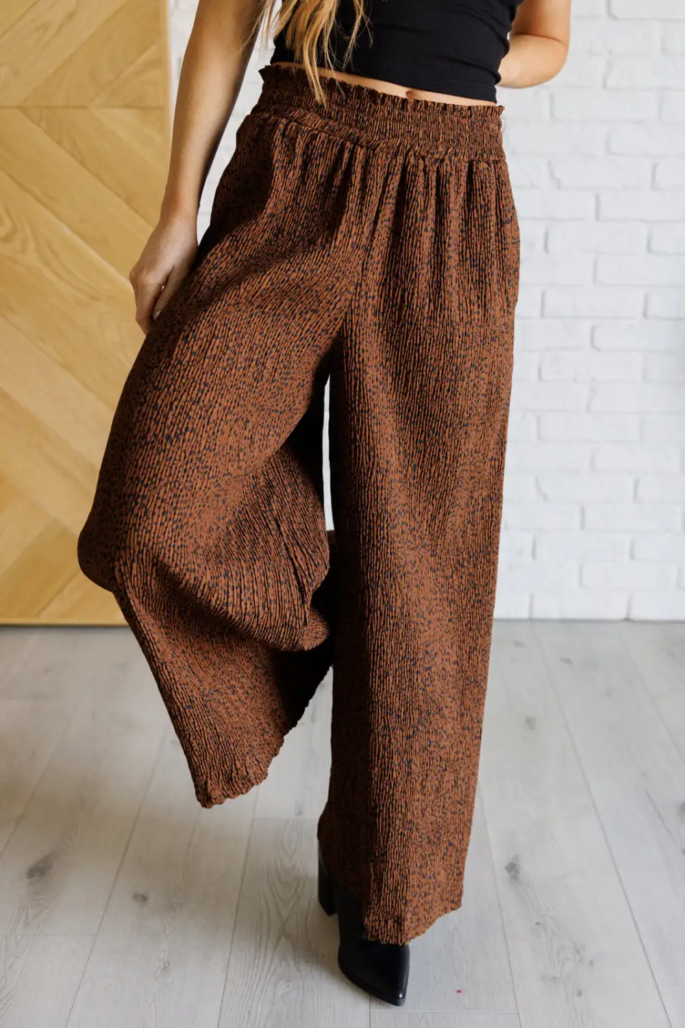 High Rise Wide Leg Pants In