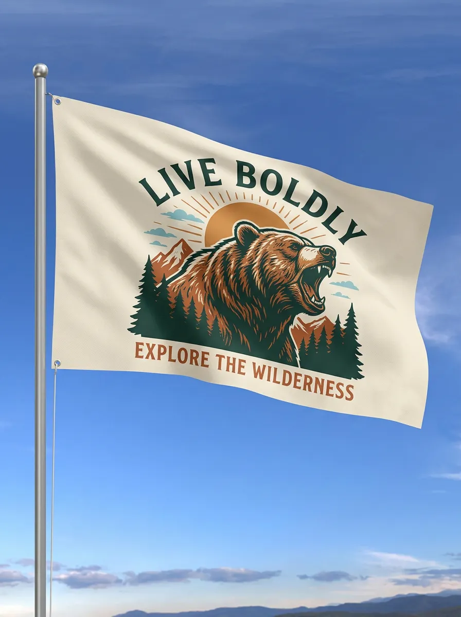 Bear Wilderness Outdoor Decorative Flag