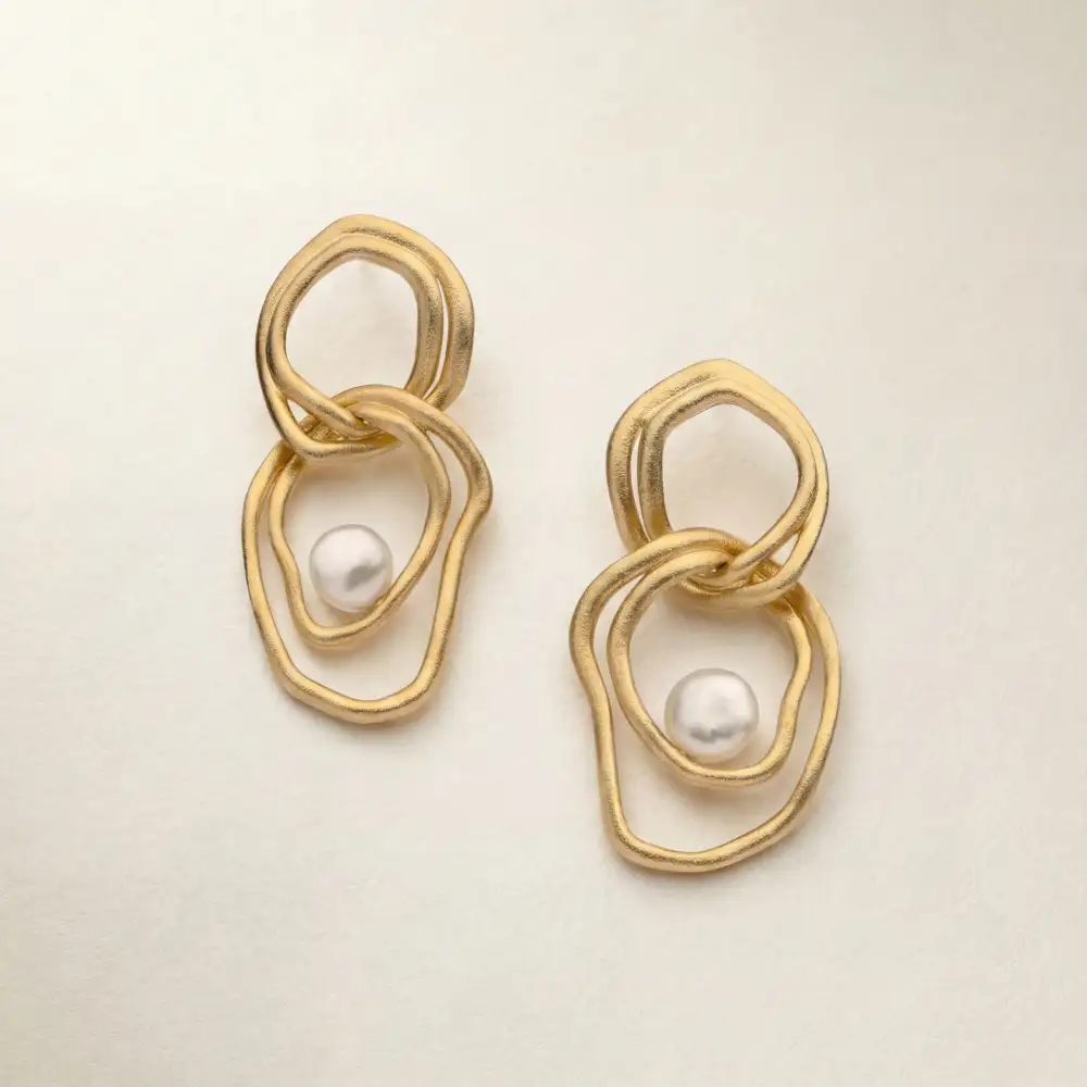 Modern Keshi Pearl South Sea Pearl Earrings
