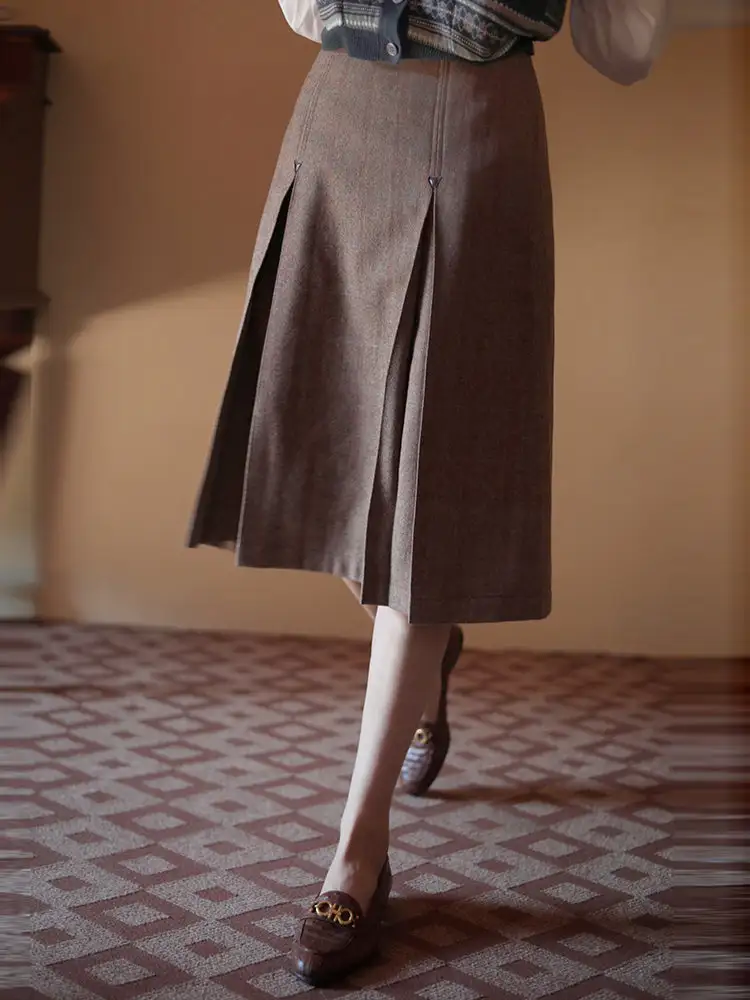 Smooth Commuter Everyday Casual Plaid Skirt
