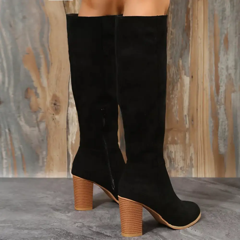 Soft Pointed Toe Block Heel Boots