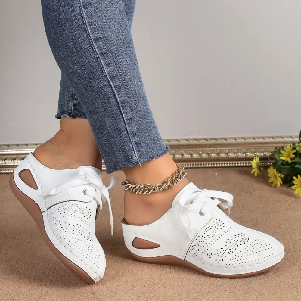 Lace Wedge Sandals