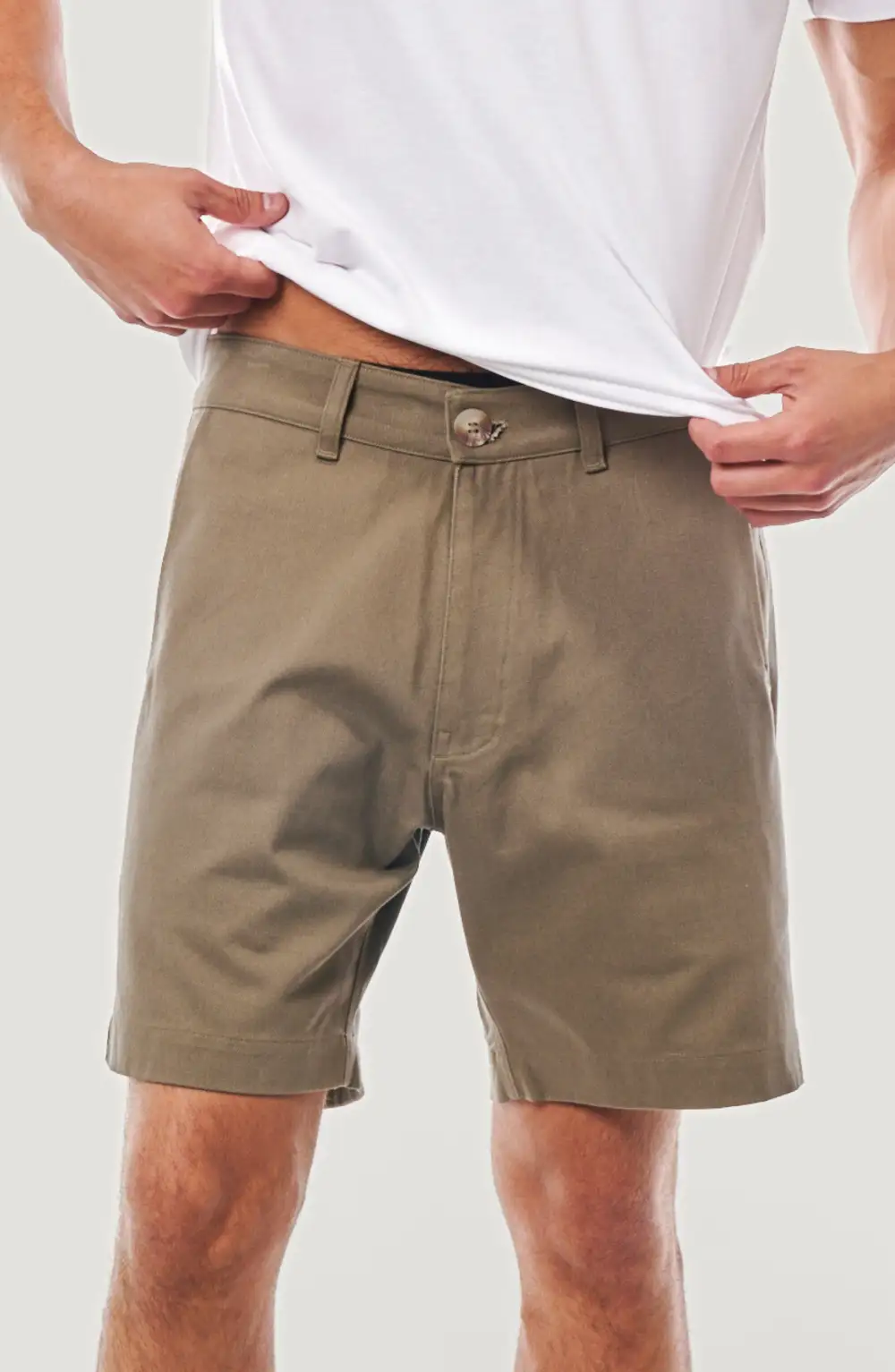 Men's Structured Cotton Twill Zip Fly Shorts