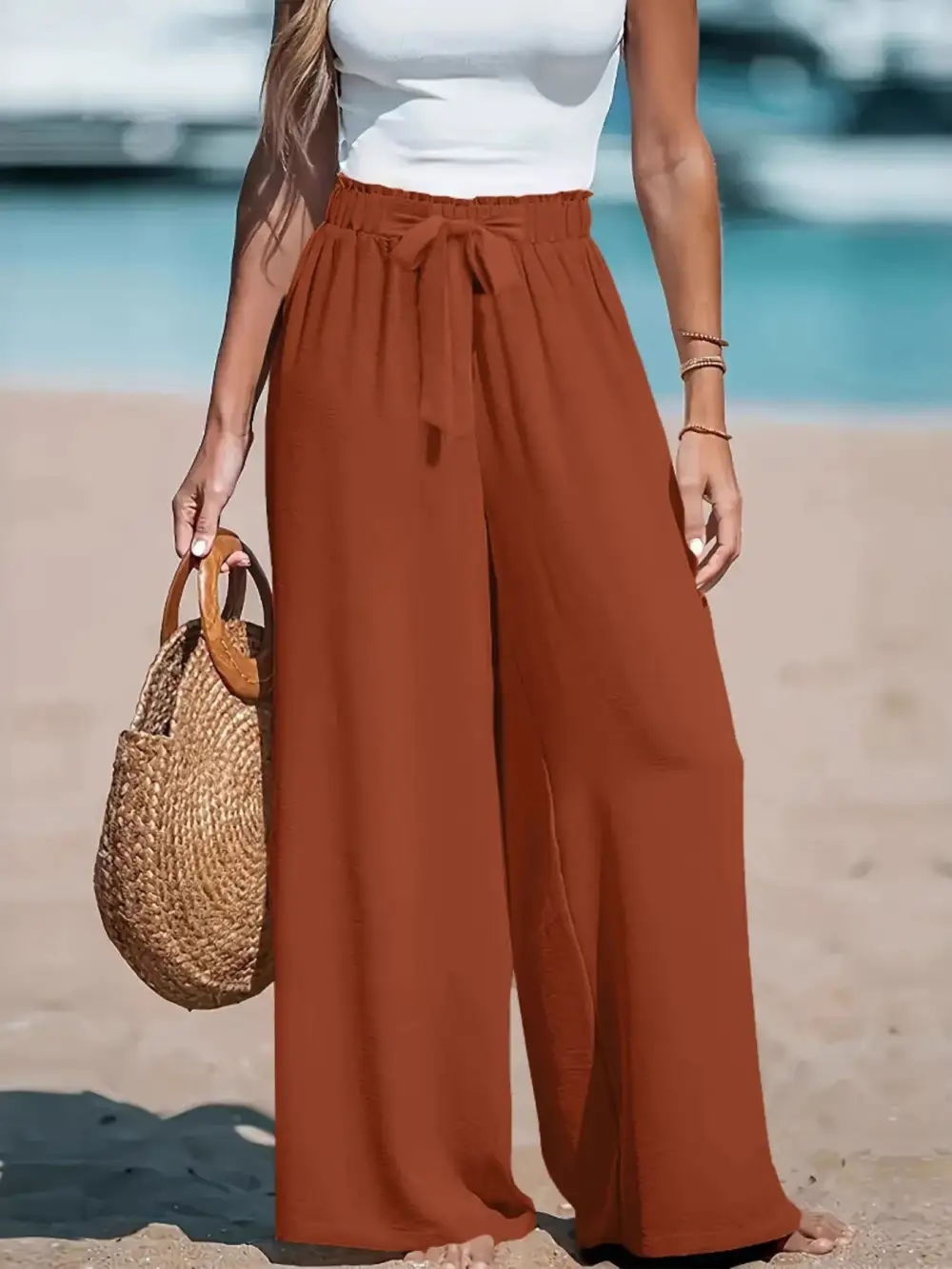 Wide Leg Drawstring Everyday Versatile Pants