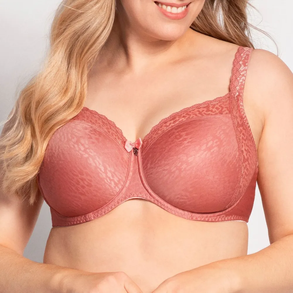 Women's Full Coverage Molded Seamless Lace Mesh Bra