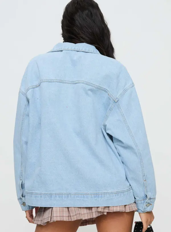 Women’s Denim Collared Bomber Jacket